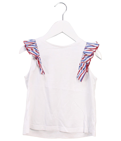 A White Short Sleeve Tops from Jacadi in size 3T for girl. (Front View)