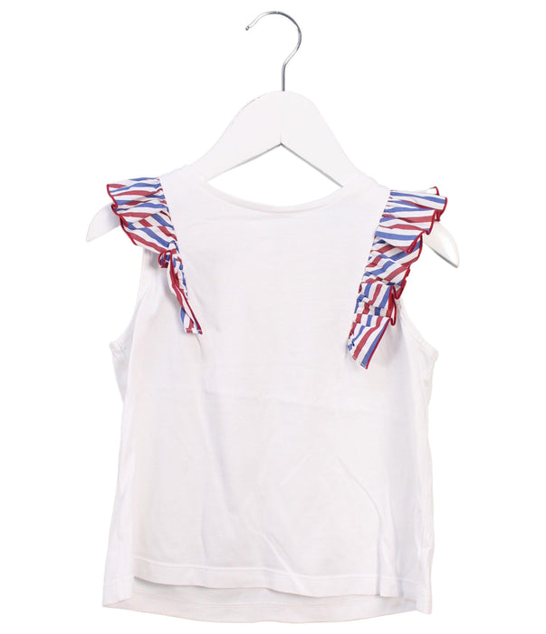 A White Short Sleeve Tops from Jacadi in size 3T for girl. (Front View)
