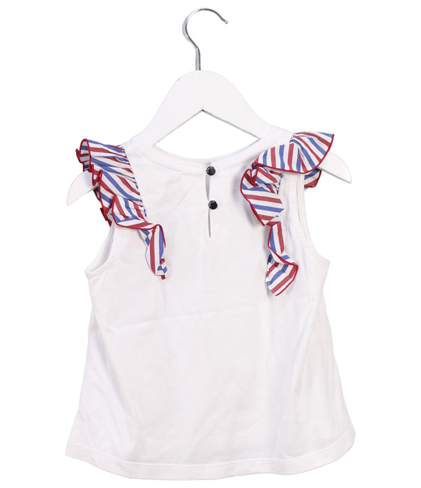 A White Short Sleeve Tops from Jacadi in size 3T for girl. (Back View)