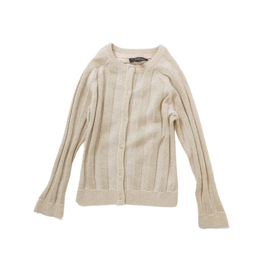 A Beige Cardigans from Velveteen in size 4T for girl. (Front View)