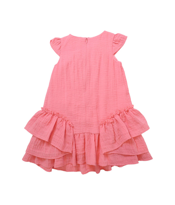 A Pink Sleeveless Dresses from Momonittu in size 2T for girl. (Back View)