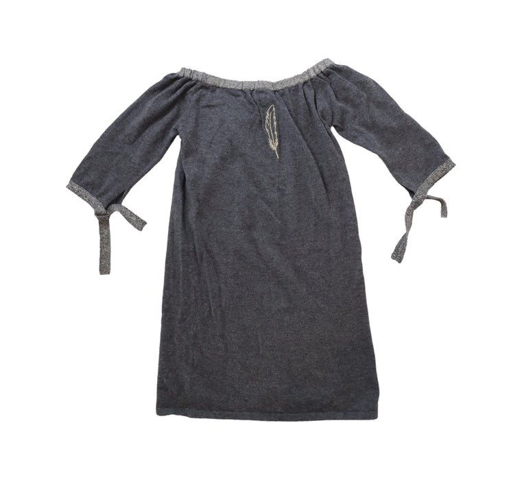 A Grey Long Sleeve Dresses from Excuse My French in size 4T for girl. (Back View)