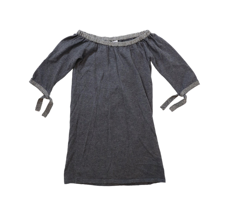 A Grey Long Sleeve Dresses from Excuse My French in size 4T for girl. (Front View)