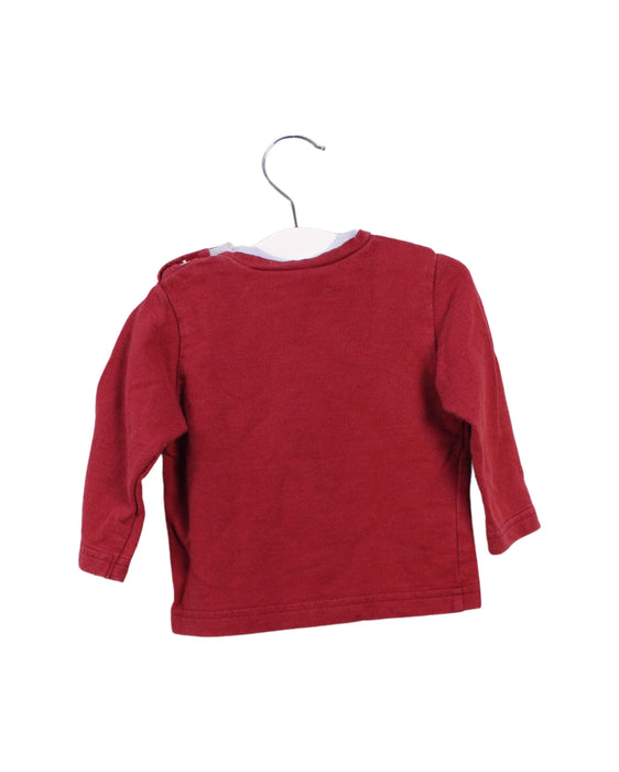 A Red Long Sleeve Tops from Le Petit Pumm in size 3-6M for boy. (Back View)