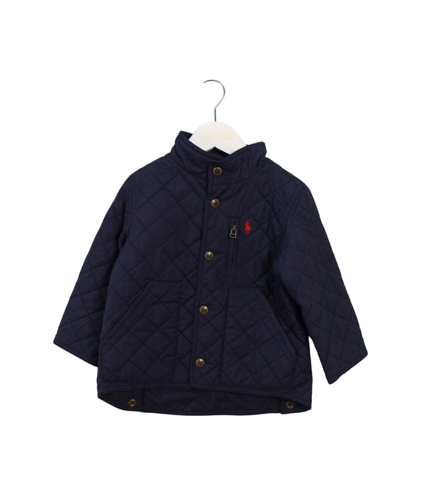A Navy Puffer/Quilted Jackets from Polo Ralph Lauren in size 2T for boy. (Front View)