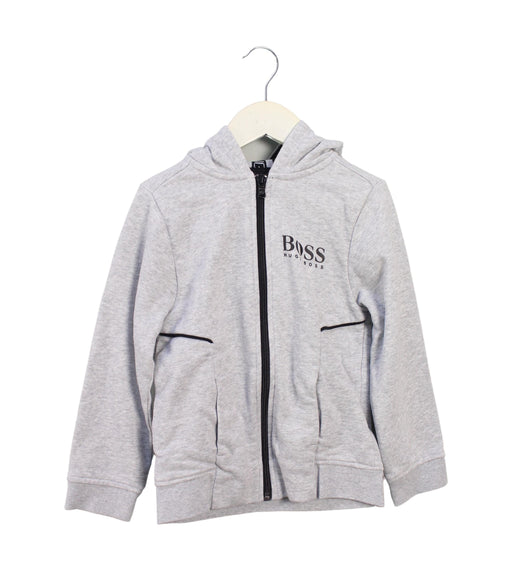 A Grey Lightweight Jackets from Boss in size 6T for boy. (Front View)