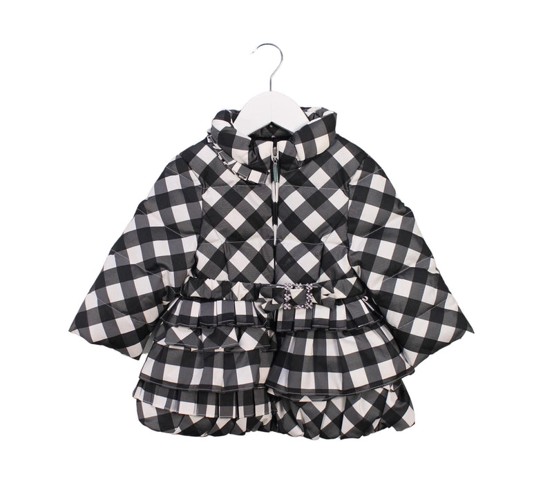 A Black Puffer/Quilted Jackets from Nicholas & Bears in size 12-18M for girl. (Front View)