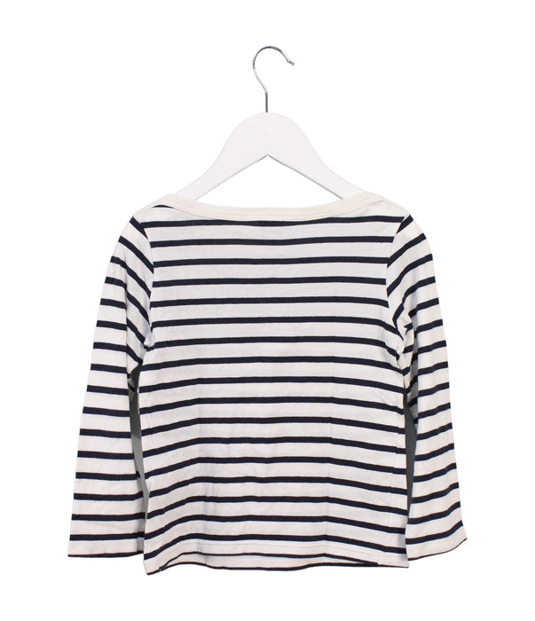 A White Long Sleeve Tops from Petit Bateau in size 4T for girl. (Back View)