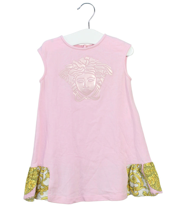 A Pink Sleeveless Dresses from Young Versace in size 12-18M for girl. (Front View)