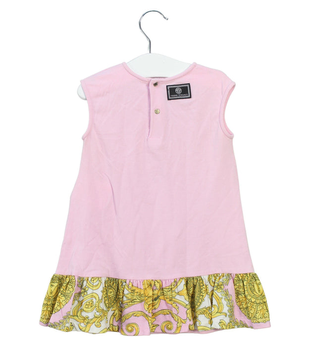 A Pink Sleeveless Dresses from Young Versace in size 12-18M for girl. (Back View)