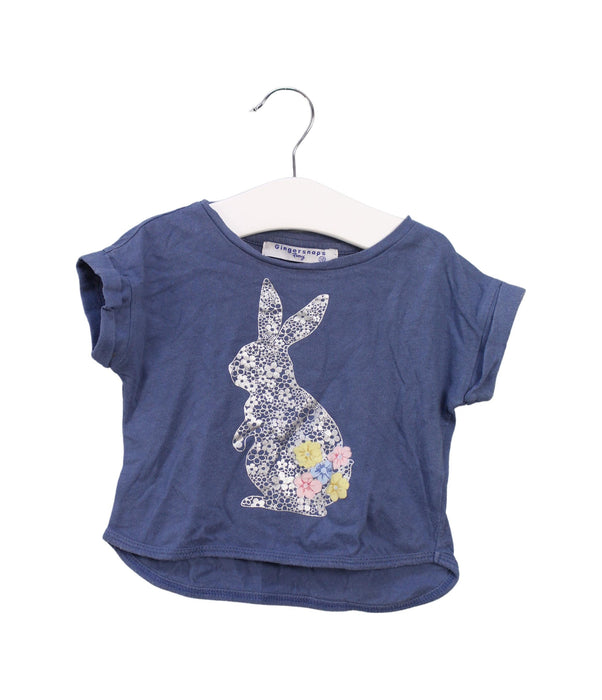 A Blue Short Sleeve Tops from Gingersnaps in size 6-12M for girl. (Front View)