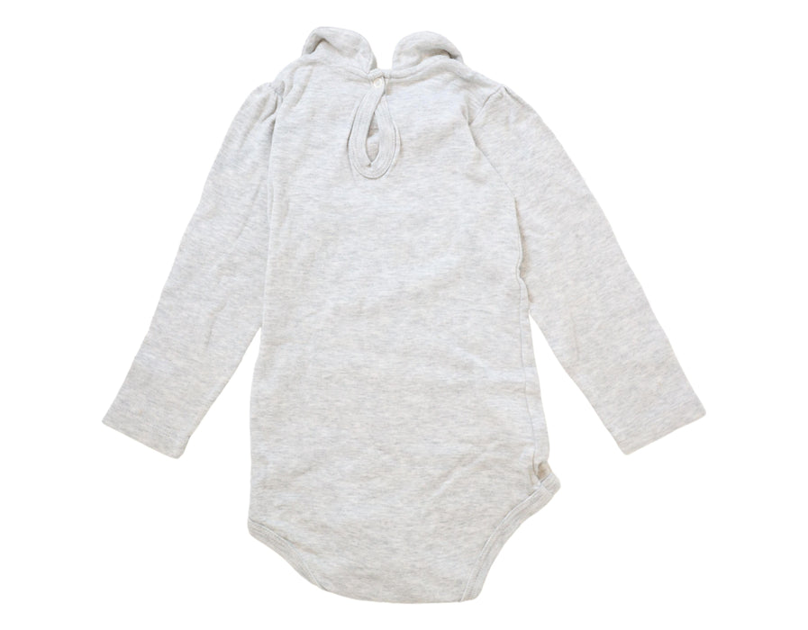 A Grey Long Sleeve Bodysuits from Petit Bateau in size 18-24M for girl. (Back View)