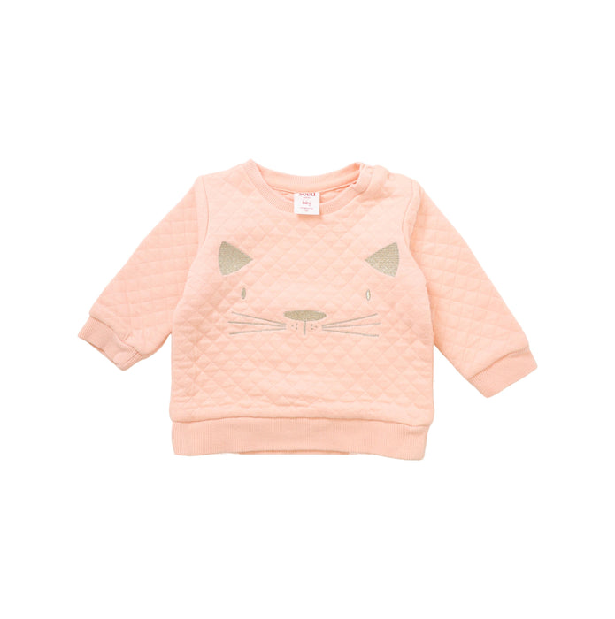A Pink Crewneck Sweatshirts from Seed in size 3-6M for girl. (Front View)