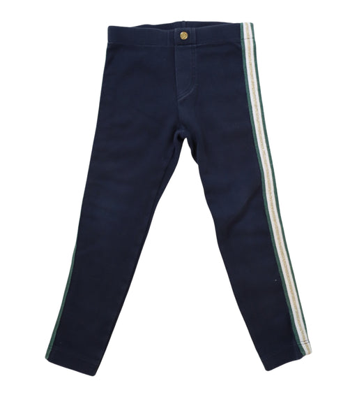 A Navy Leggings from Petit Bateau in size 3T for girl. (Front View)