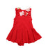 A Red Sleeveless Dresses from Nicholas & Bears in size 6-12M for girl. (Front View)