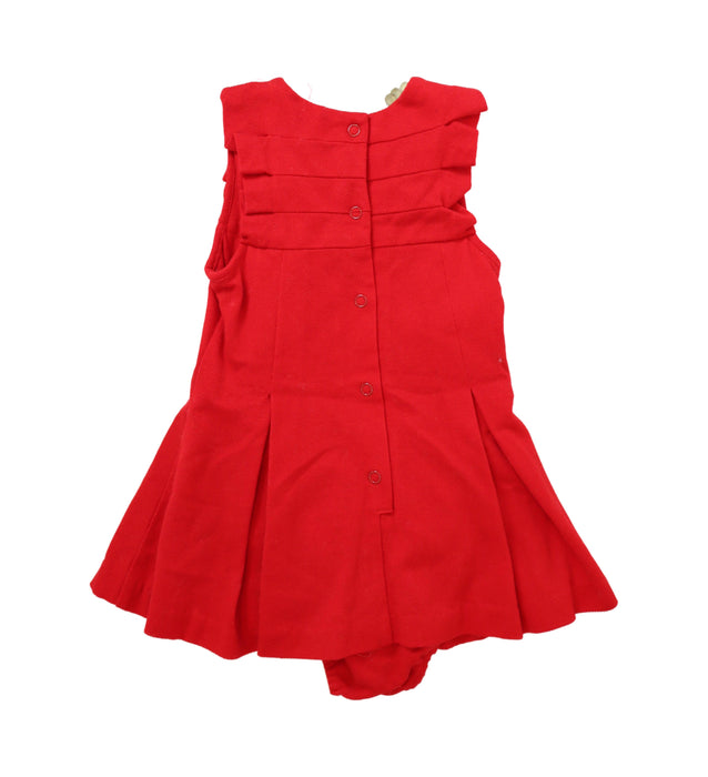 A Red Sleeveless Dresses from Nicholas & Bears in size 6-12M for girl. (Back View)