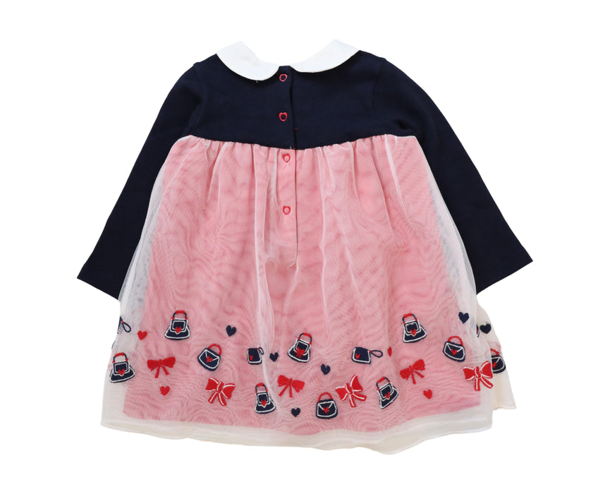 A Navy Long Sleeve Dresses from Chicco in size 6-12M for girl. (Back View)