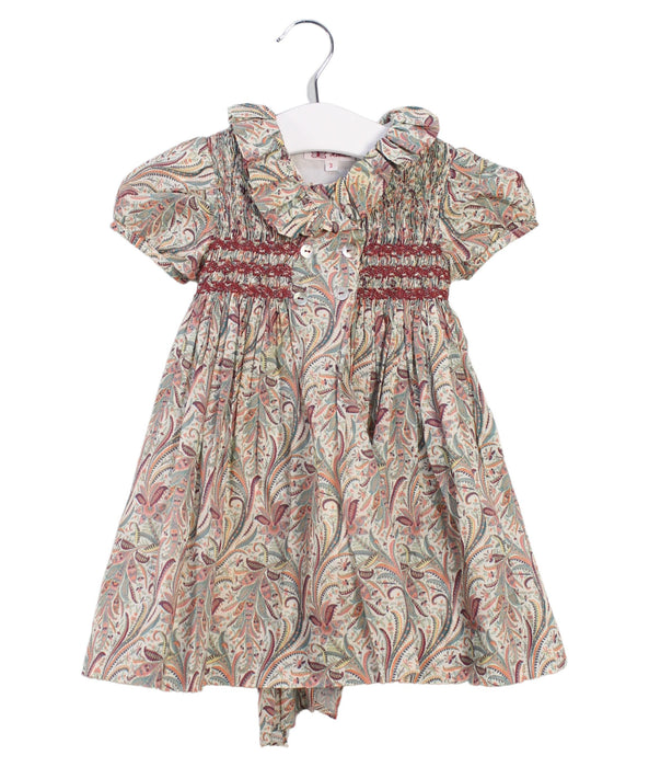 A Multicolour Short Sleeve Dresses from Amaia in size 2T for girl. (Front View)