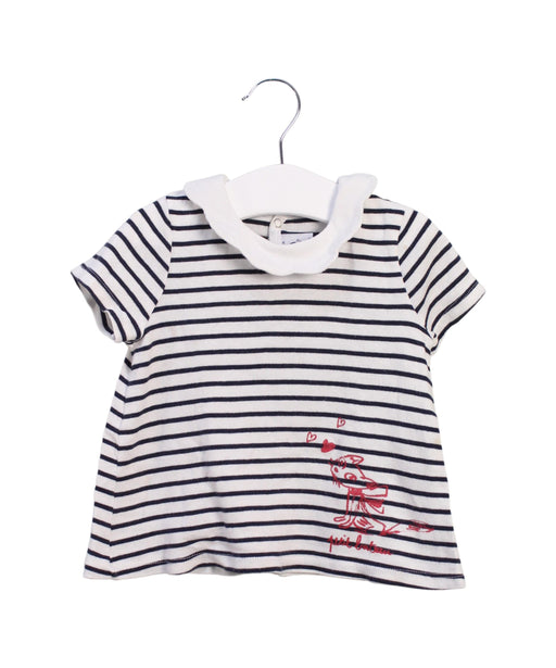 A Black Short Sleeve Tops from Petit Bateau in size 12-18M for girl. (Front View)