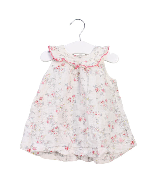 A White Sleeveless Dresses from Petit Bateau in size 3-6M for girl. (Front View)