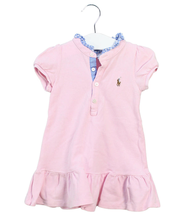 A Pink Short Sleeve Dresses from Ralph Lauren in size 6-12M for girl. (Front View)