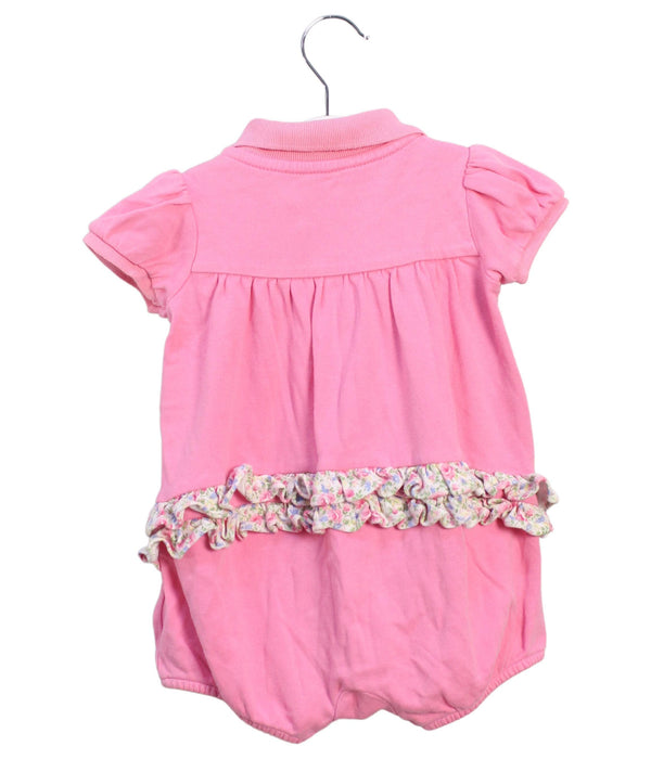 A Pink Short Sleeve Rompers from Ralph Lauren in size 6-12M for girl. (Back View)