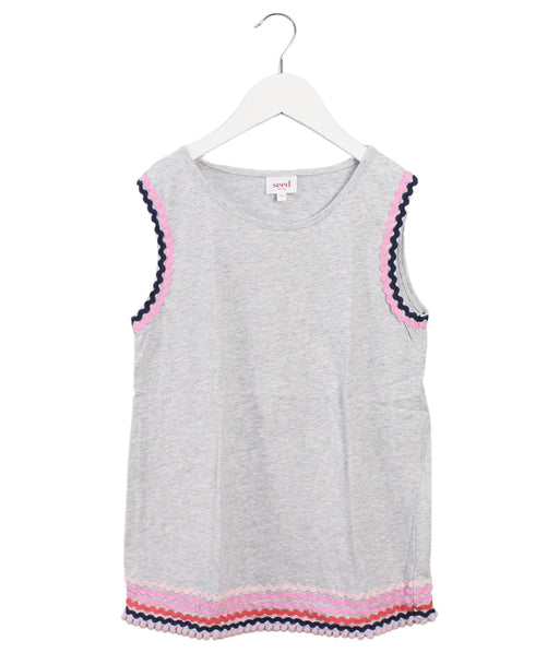 A Grey Sleeveless Tops from Seed in size 10Y for girl. (Front View)