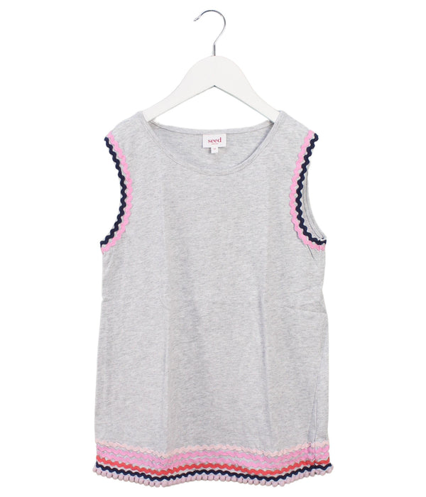 A Grey Sleeveless Tops from Seed in size 10Y for girl. (Front View)