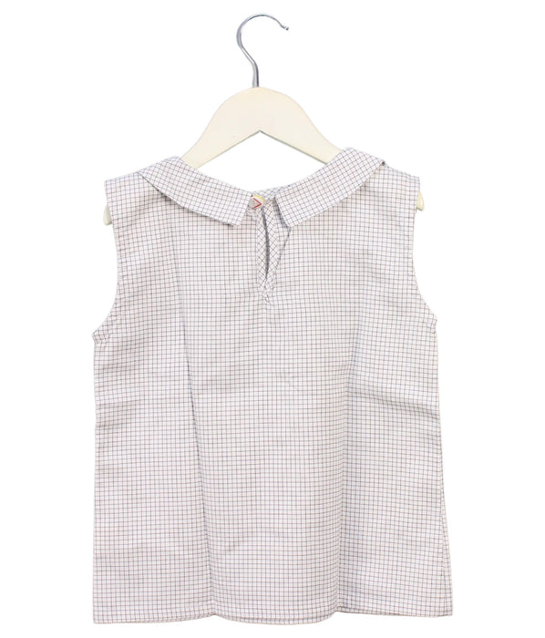 A White Sleeveless Tops from Leoca in size 8Y for girl. (Back View)