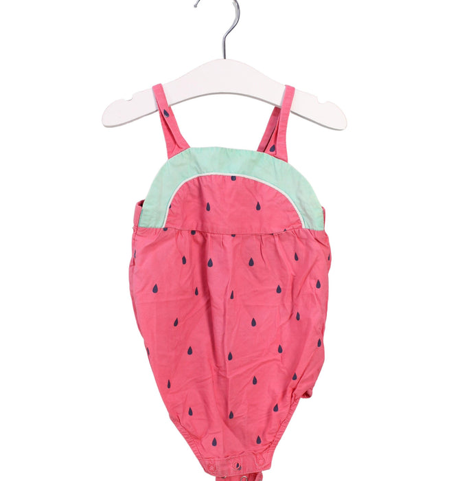 A Pink Overall Shorts from Seed in size 6-12M for girl. (Front View)