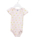 A Pink Short Sleeve Bodysuits from Petit Bateau in size 3T for girl. (Front View)