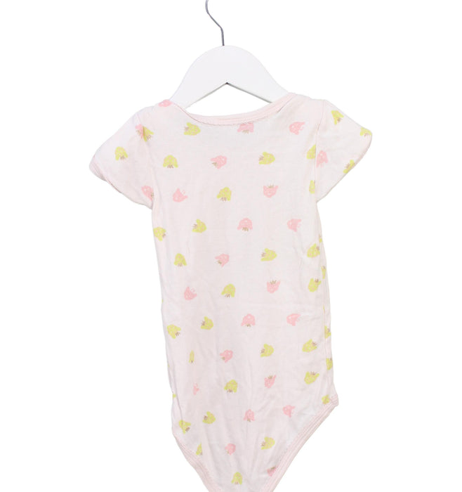 A Pink Short Sleeve Bodysuits from Petit Bateau in size 3T for girl. (Back View)