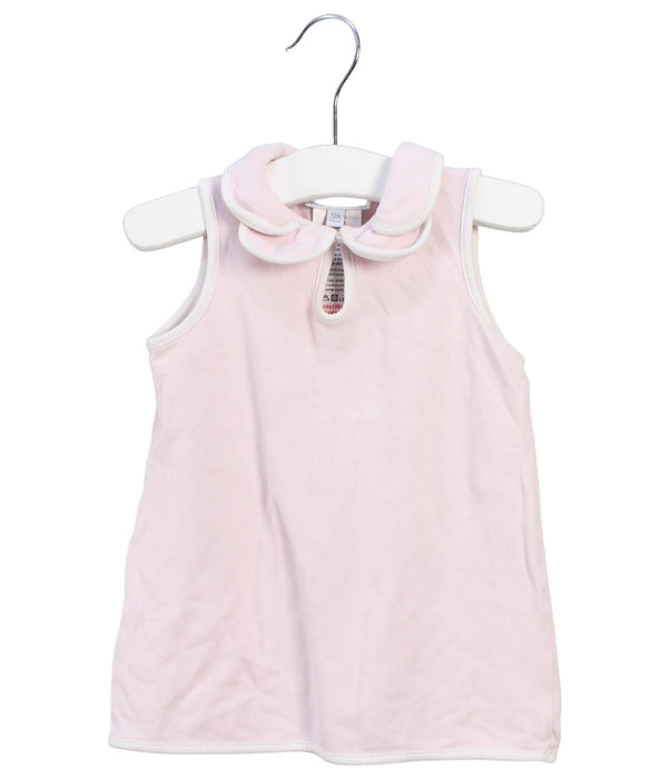 A Pink Sleeveless Tops from Jacadi in size 6-12M for girl. (Front View)