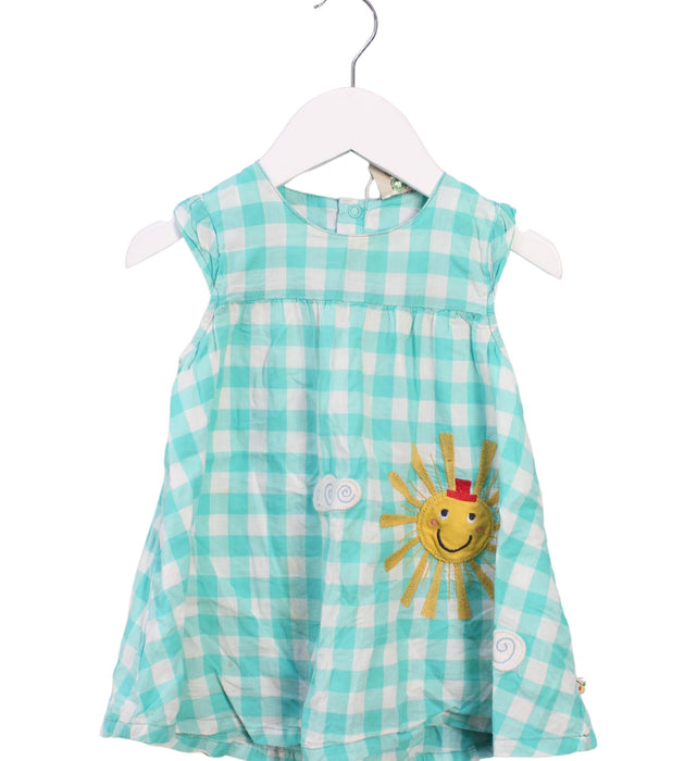 A Green Short Sleeve Dresses from Frugi in size 6-12M for girl. (Front View)