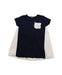 A Navy Short Sleeve Dresses from Il Gufo in size 3T for girl. (Front View)