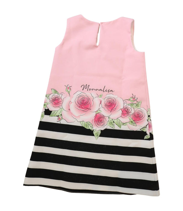 A Pink Sleeveless Dresses from Monnalisa in size 4T for girl. (Back View)