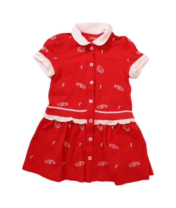 A Red Short Sleeve Dresses from Ferrari in size 3T for girl. (Front View)