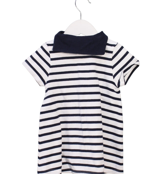 A Navy Short Sleeve Dresses from Petit Bateau in size 12-18M for girl. (Back View)