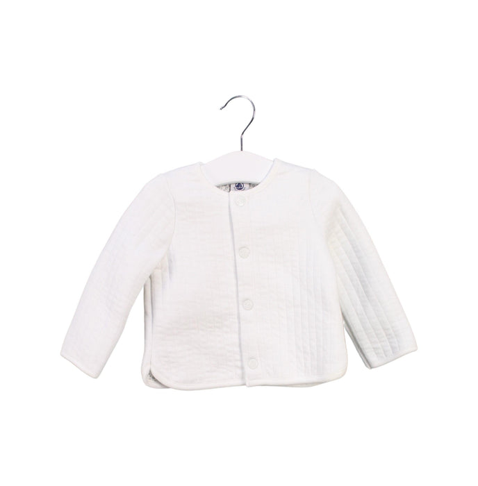 A White Cardigans from Petit Bateau in size 6-12M for girl. (Front View)