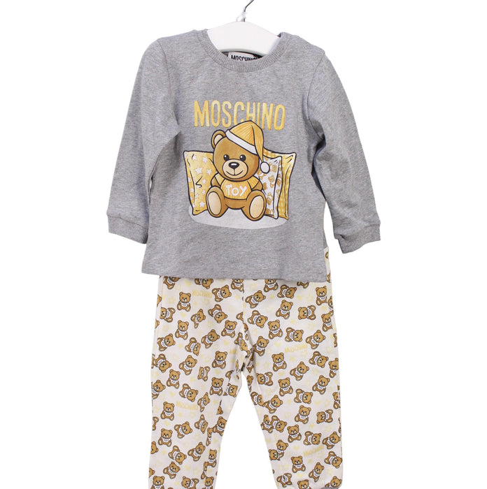 A Grey Pants Sets from Moschino in size 6-12M for boy. (Front View)