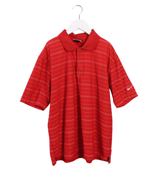 A Red Short Sleeve Polos from Nike in size 10Y for boy. (Front View)