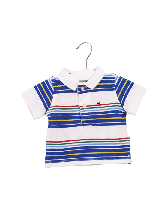 A Blue Short Sleeve Polos from Tommy Hilfiger in size 3-6M for boy. (Front View)