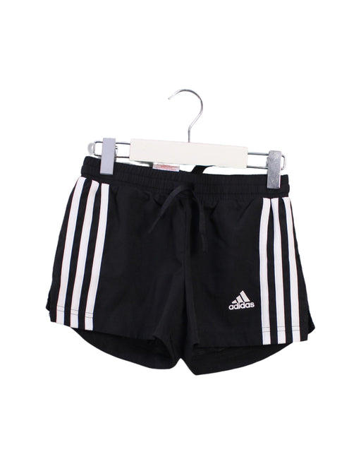 A Black Shorts from Adidas in size 7Y for girl. (Front View)
