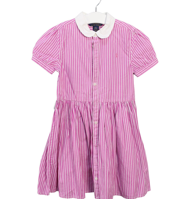 A Pink Short Sleeve Dresses from Polo Ralph Lauren in size 6T for girl. (Front View)