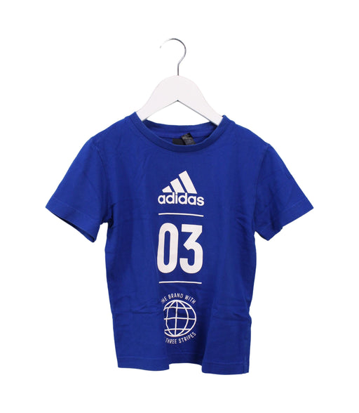 A Blue Short Sleeve T Shirts from Adidas in size 4T for boy. (Front View)