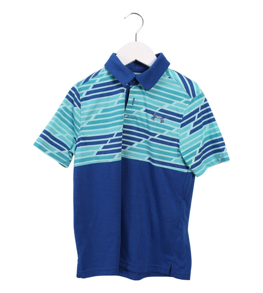 A Blue Short Sleeve Polos from Under Armour in size 8Y for boy. (Front View)