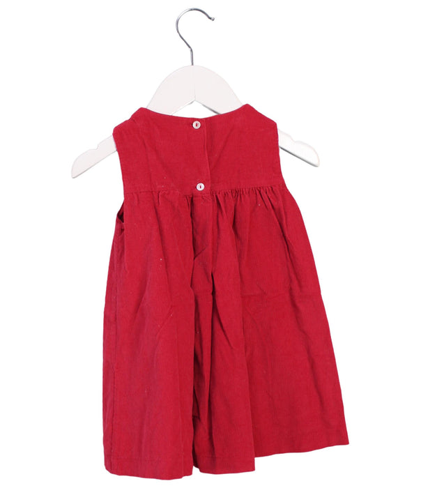 A Red Sleeveless Dresses from Confiture in size 12-18M for girl. (Back View)