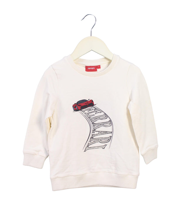 A White Crewneck Sweatshirts from Ferrari in size 2T for boy. (Front View)