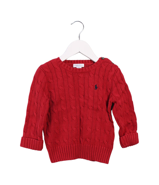 A Red Knit Sweaters from Ralph Lauren in size 12-18M for boy. (Front View)