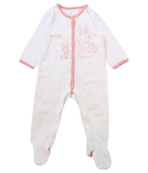 A White Onesies from Absorba in size 6-12M for girl. (Front View)